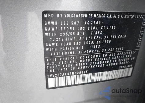 2024 Volkswagen Tiguan 2.0T Se/2.0T Wolfsburg Edition from USA, damaged, VIN 3VV2B7AX3RM029625